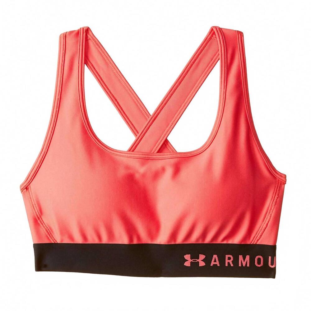 NEW UNDER ARMOUR women's mid crossback sports bra in watermelon